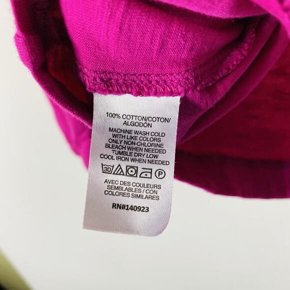 Ann Taylor LOFT Size XS Textured Balloon Sleeve Top Pink 100% Cotton - Picture 6 of 6